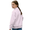 thumbnail image 2 of COEQINE Girls Quarter Zip Sweatshirt Pullover, Loose Fit Long Sleeve Fall Tops with Collar, Soft Polyester Fashion Top for Ages 5-6 Machine Washable, Lizard Pink, 2 of 7