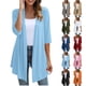 thumbnail image 1 of Sudaderas con capucha para mujer,Cárdigan de manga 3/4 para mujer, suéter informal abierto, mezcla de poliéster suave, para usar en casa, sopatenor, 1 of 9