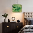 thumbnail image 5 of Linen Drum Lampshades Abstract Green Waves Gold Accents Fluid Art Design Marble 13"x13"x10" Light Shade for Table Lamps Floor Lamp Shades Lampshade Replacement Assembly Required, 5 of 8