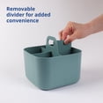 thumbnail image 4 of BLUE GINKGO Plastic Storage Caddy Organizer | Multipurpose, Portable, Stackable | (Square) Green, 4 of 7