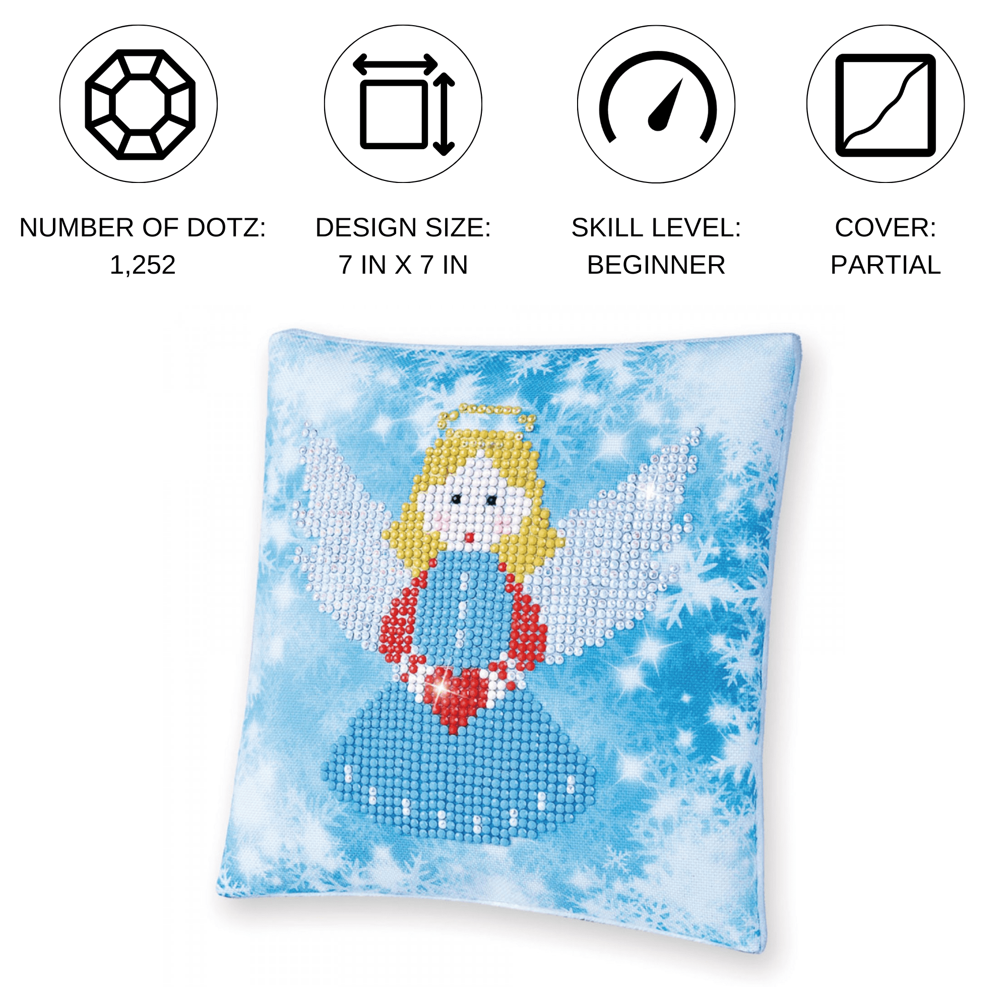Diamond Dotz Kits - Christmas Angel Pillow Diamond Painting Artwork Kit, Christmas Diamond Art, Diamond Dotz Kits for Adults, Diamond Painting Angels, Angels Diamond Painting, Diamond Art Christmas