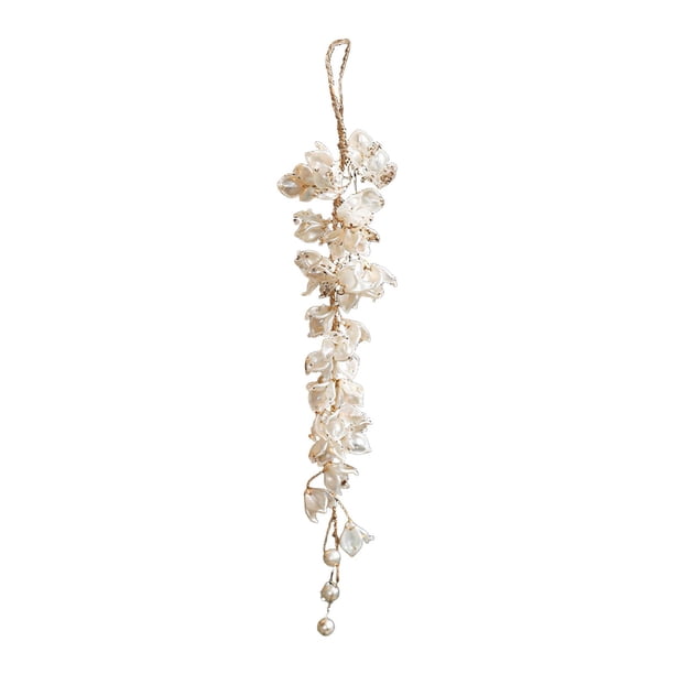 Adorno navideño colgante, accesorio para fotos, marco de puerta/ventana, árbol de Navidad interior Flor blanca
