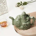 FireKirin Assassins Teapot Ceramic , Green Magic Tea Kettle Two Heart