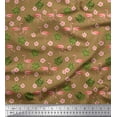 thumbnail image 1 of Soimoi Cotton Jersey Fabric Leaves,Floral & Flamingo Bird Printed Craft Fabric by The Yard 58 Inch Wide, 1 of 1