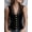 D1_Black, variant on Women Black PU Leather Lace Trim Fringe Vest V Neck Sleeveless Corset Style Waistcoat