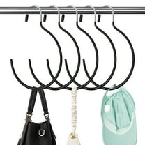 5-Pack Anti-Slip Hanging Hooks, Scarf & Tie Organizer, Closet Storage for Belts and Accessories (Black)
