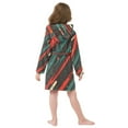 thumbnail image 7 of FORMRS Niños Bathrobe Unisex Hooded Robe Soft Plush Pajamas Sleepwear, Size 2-3T, Green Stars Abstract, 7 of 7