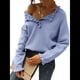 thumbnail image 3 of Suéteres de Mujer, Ropa de Otoño e Invierno, Jersey de Punto Informal de Larga con Botones y Volantes y Cuello Redondo Azul M, 3 of 8