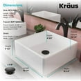 thumbnail image 4 of KRAUS Elavo 15-inch Square White Porcelain Ceramic Bathroom Vessel Sink and Arlo Faucet Combo Set with Pop-Up Drain, Oil Rubbed Bronze Finish, 4 of 7