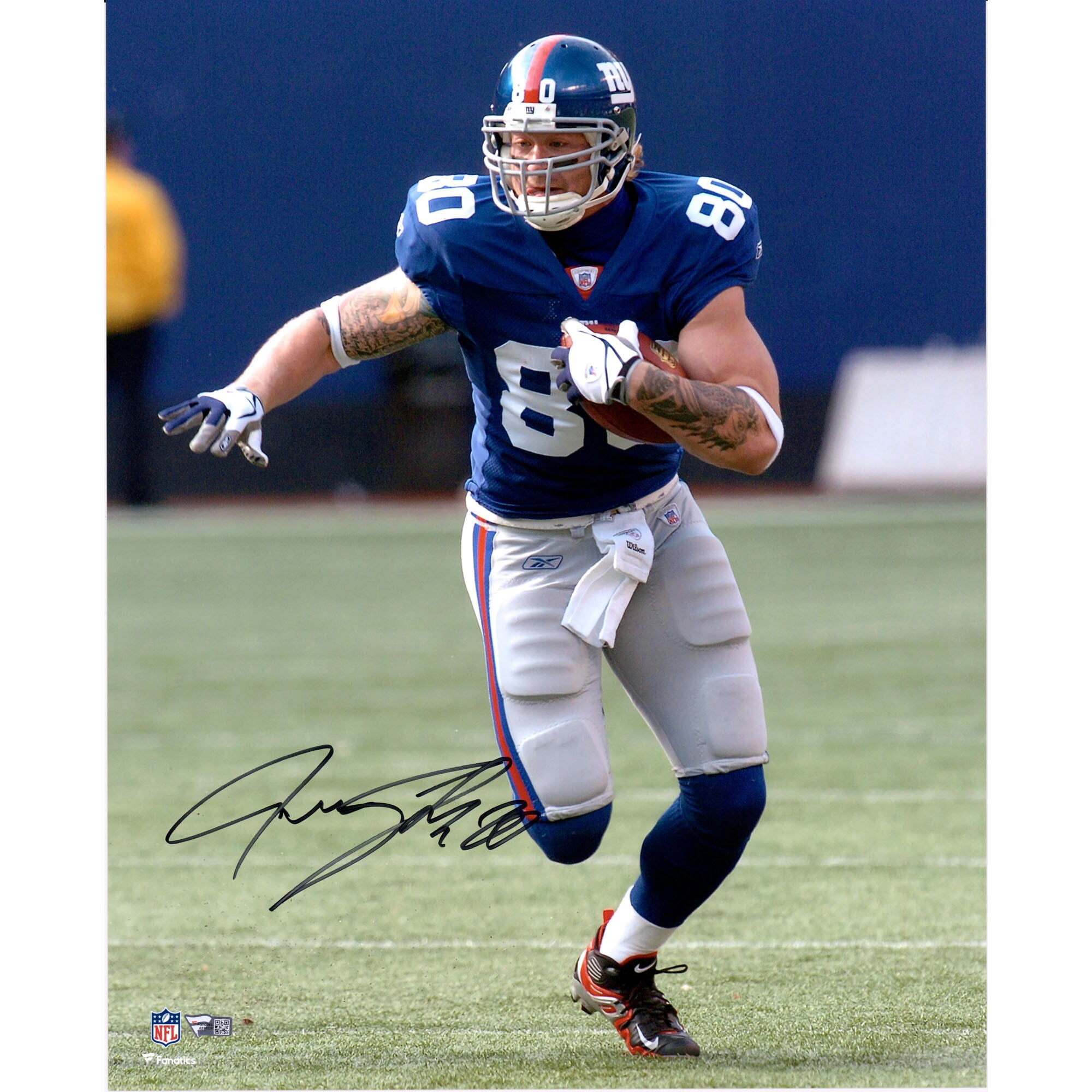 Jeremy Shockey New York Giants Unsigned Escaping Tackle