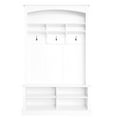 thumbnail image 4 of 47.2'' Wide Hall Tree With Shoe Storage Bench, White. Entryway Furniture Hooks & Open Shelves. Modern Minimalist Look. Adjustable Shelves For Different Sizes. Particleboard Decor Construction, 4 of 6