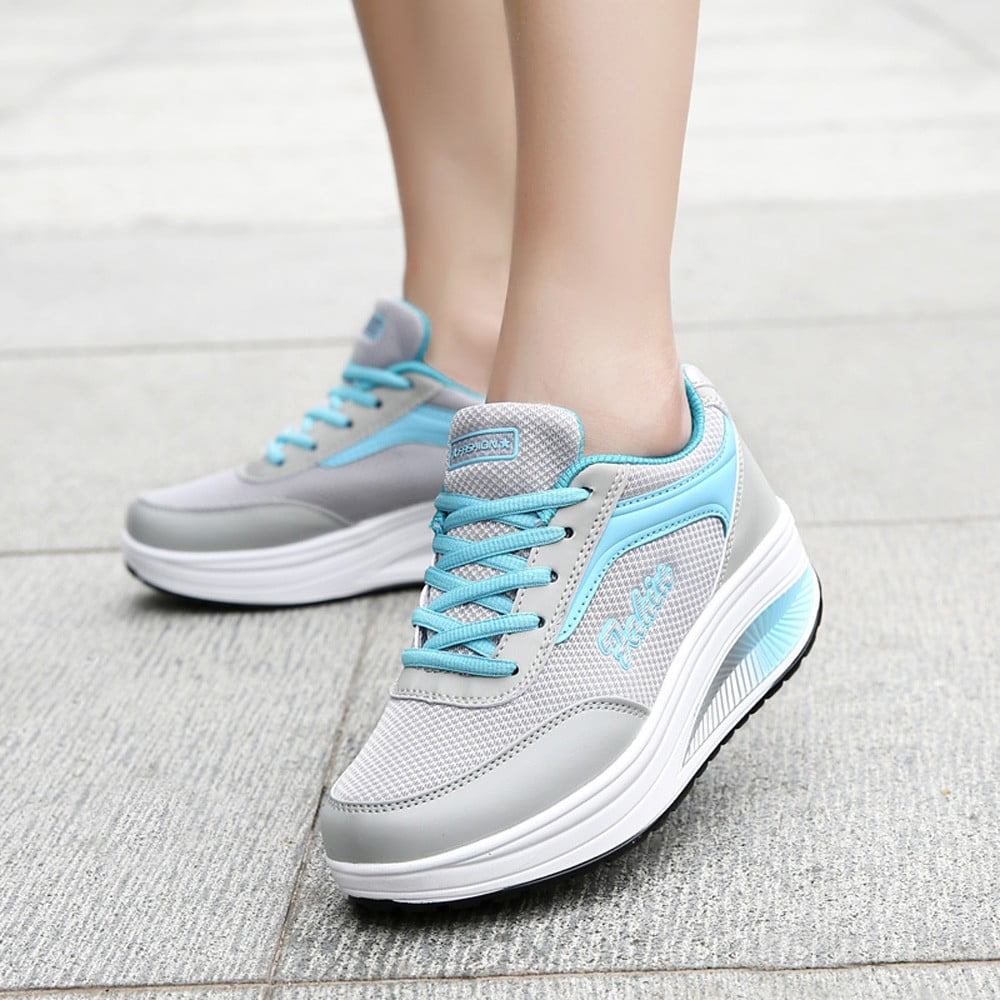 Womens Shoes Womens Tennis Shoes Sneaker Soft Mesh Blue Size 7
