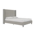 thumbnail image 2 of DHP Eveline Upholstered Platform Bed Frame with High Wingback Headboard, Queen, Textured Gray Canvas, 2 of 8