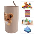 thumbnail image 1 of Cotton Laundry Hamper With Animal Look, Toy Storage Basket, Blanket Box For Kids, Foldable, Organic Cotton Material, 1 of 8