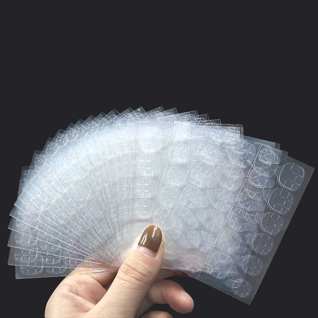600 pestañas adhesivas para uñas con pegamento de doble cara, pegatinas de pegamento para uñas postizas transparentes y transpirables, pegatinas adhesivas para uñas flexibles para puntas de uñas