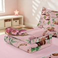 thumbnail image 2 of Erosebridal Western Cowgirl Zipper Twin Comforter Sets with Fitted Sheet and 2 Pillowcases for Girls, Vintage Lodge Cabin Zipper Bedding Set, Pink Reversible, 2 of 4