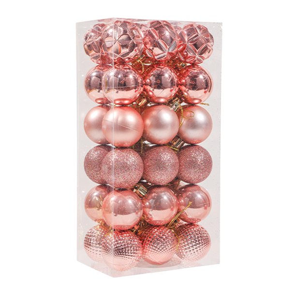 44 Uds adornos de Bolas de Navidad Zulema 5 cm rosa Colgantes Bolas
