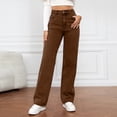 thumbnail image 2 of HKYNLAG Wide Leg Jeans Women Casual 2025 Plus Size Flare Bell Bottom Bootcut Stretchy Baggy High Wasted Y2K Denim Pants Brown 2XL, 2 of 7