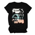 thumbnail image 2 of APEXFWDT Hawaiian Shirts for Women Palm Trees Graphic Tees Summer Beach Vacation Tops Short Sleeve Casual Tshirt, 2 of 3
