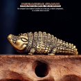 thumbnail image 2 of Mini Crocodile Antique Copper Brass Statue, Metal Alligator Animal Figurines Sculpture Office Home Desktop Ornament Tea Pet Decor Gifts Art Crafts(2PCS-Cute crocodile), 2 of 6