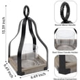 thumbnail image 4 of SwallowLiving Rustic Farmhouse Wood and Metal Candle Lantern Table Decor, 4 of 7