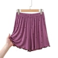 thumbnail image 4 of Hxshgdsn Ruffled Loungewear for Womens Star Printed Pajamas Shorts Elastic Waist Casual Sleepwear Bottoms Comfy Loungewear（Purple/2XL）, 4 of 6