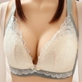 thumbnail image 2 of AINIYS Secure Fit Bra for Women Wireless Front Closure Thin Fabric Bralettes Soft Cup Bra Floral Lace Bralette Maternity Nursing Bra Breathable Everyday Bras Beige 38/85, 2 of 5