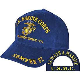 USMC, A TRADITION 1775 - Embroidered Mens Ball Cap with Brass