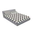 thumbnail image 2 of Ambesonne Geometric Fitted Sheet & Pillow Sham Set, Triangles Squares, Queen, Black and White, 2 of 2