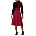 thumbnail image 3 of MODA NOVA Juniors High Waist Brace Skirts Lace Up Swing Midi Suspender Skirt, 3 of 4