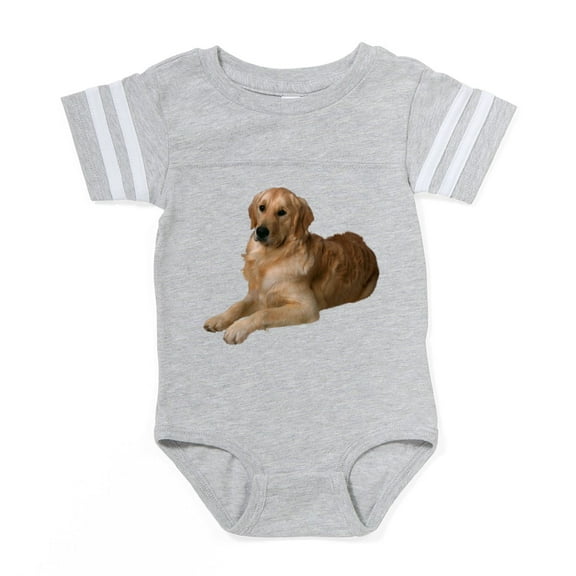 CafePress - 2 FIN Golden Retriever Photo CROP Baby Football Bo - Cute Infant Baby Football Bodysuit