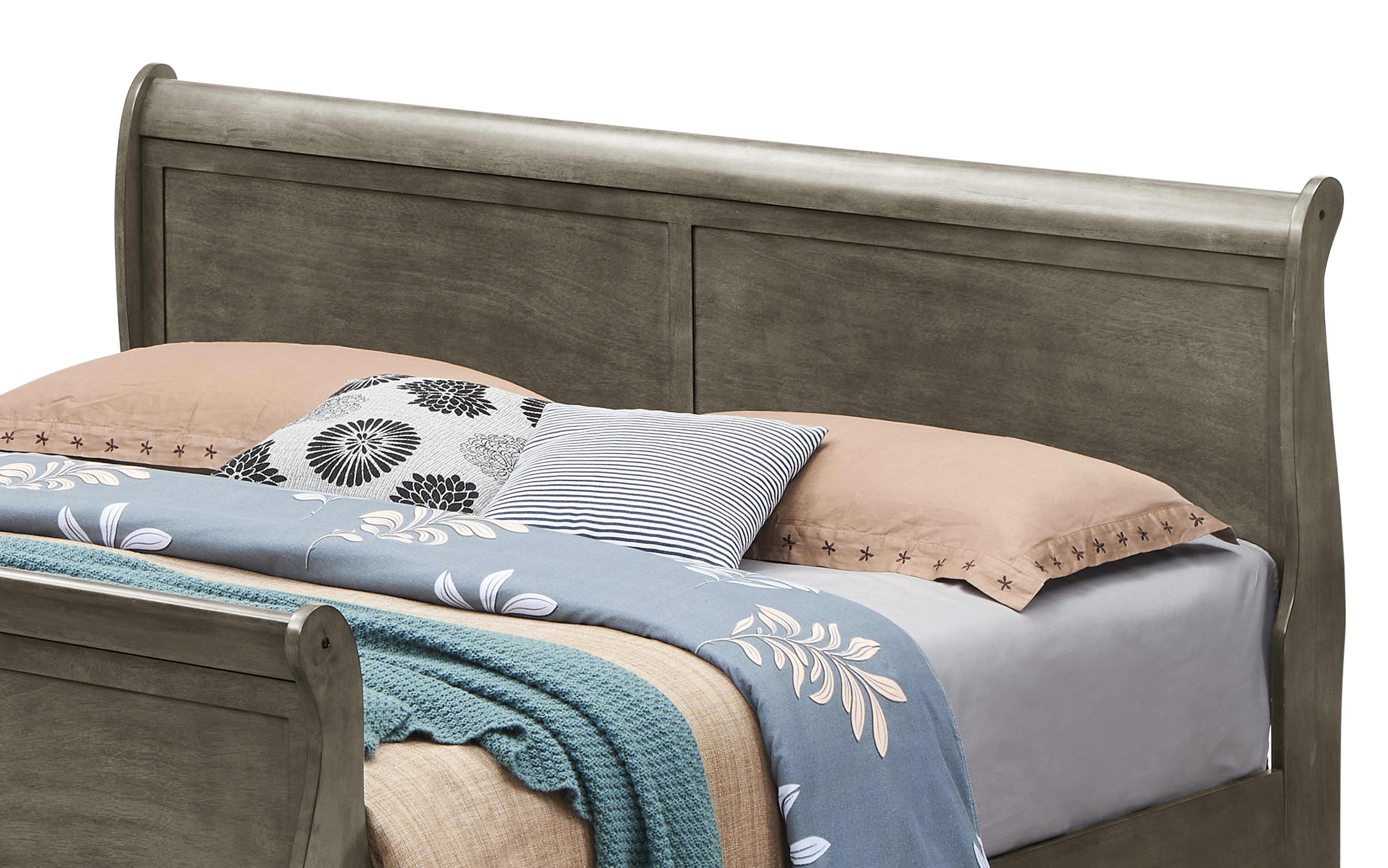 Glory Furniture Louis Phillipe Full Bed in Gray Color