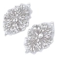 thumbnail image 6 of 2pcs Rhinestone Applique for Wedding Dress Iron on/Sew Rhinestone Patch Rhombus Diamond Sewing Appliques, 6 of 9