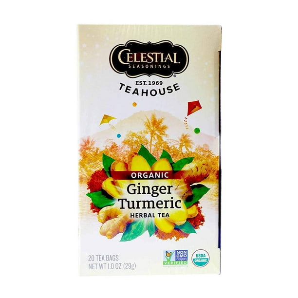 Celestial Seasoning, Ginger & Turmeric , 20 tea bags , Pack of 1