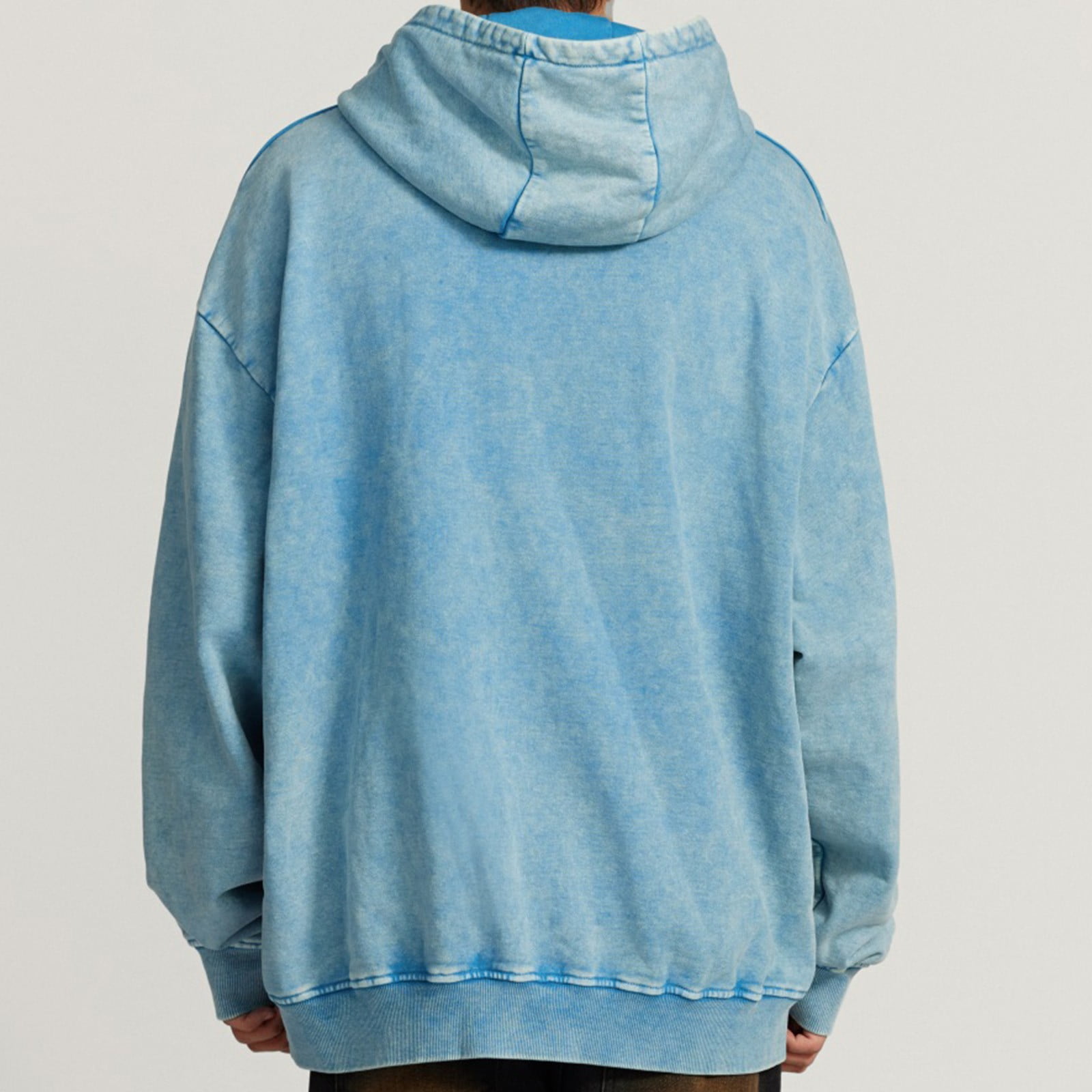 hotojiny Hoodies for Men Fall Outfits Casual Loose Long Sleeve Sweatshirts Vintage Washed Hooded Pullover Tops with Pocket