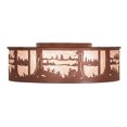 thumbnail image 4 of Meyda Tiffany 26986 Quiet Pond 4 Light 22" Wide Flush Mount Drum Ceiling Fixture - Rust, 4 of 5
