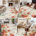 thumbnail image 5 of 5'x8' Area Rugs, Red Poppy Indoor Outdoor Area Rug for Living Room Bedroom, Farmhouse Country Vintage Flower Leaf Plant Washable Bathroom Rugs Kitchen Floor Carpet Mats Home Decor Aesthetic, 5 of 8