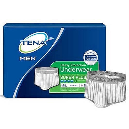 TENA Men Heavy Super Plus Protective Underwear, Medium/Large, 16ct