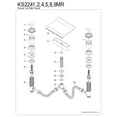 thumbnail image 6 of Kingston Brass KS2241MR Milano Two-Handle Deck Mount Roman Tub Faucet, Polished Chrome, 6 of 7