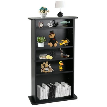 Wangood CD Media Storage Cabinet DVD Book Shelf Adjustable 5 Layers Customized Display