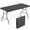 Black, variant on Furnibear 5ft Folding Table Portable Plastic Foldable Table Heavy Duty Rectangular 5 Foot Folding Table for Indoor Outdoor Events, White
