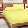 thumbnail image 3 of ROYALE LINENS 300 Thread Count 100% Long Staple Combed Cotton Fitted Sheet King - Super Soft Deep Pocket Bottom Sheet - Fitted Sheets Only - Elastic Sheets (King, Yellow), 3 of 10