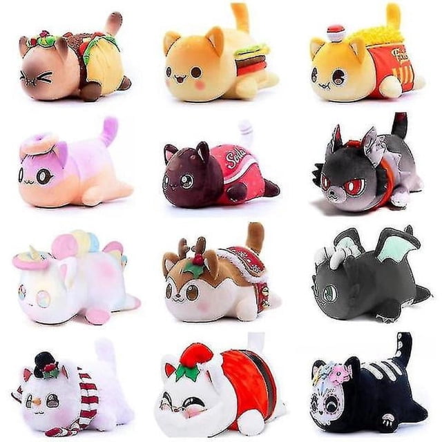 Muñeco de Peluche Meows Aphmau Sincero Cola Papas Fritas 25 cm Gato Felpa Almohada
