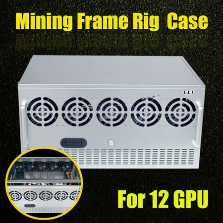 12 GPU Crypto Coin Open Air Mining Miner Frame Rig ZEC Case For ETH Currency Rigs