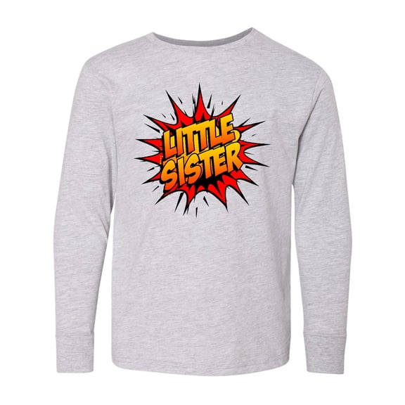 Inktastic Little Sister Super Hero Long Sleeve Youth T-Shirt