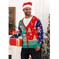 thumbnail image 5 of BounceUp Mens Ugly Christmas Sweater Cardigan V Neck Button Front Long Sleeve Knitwear, 5 of 7
