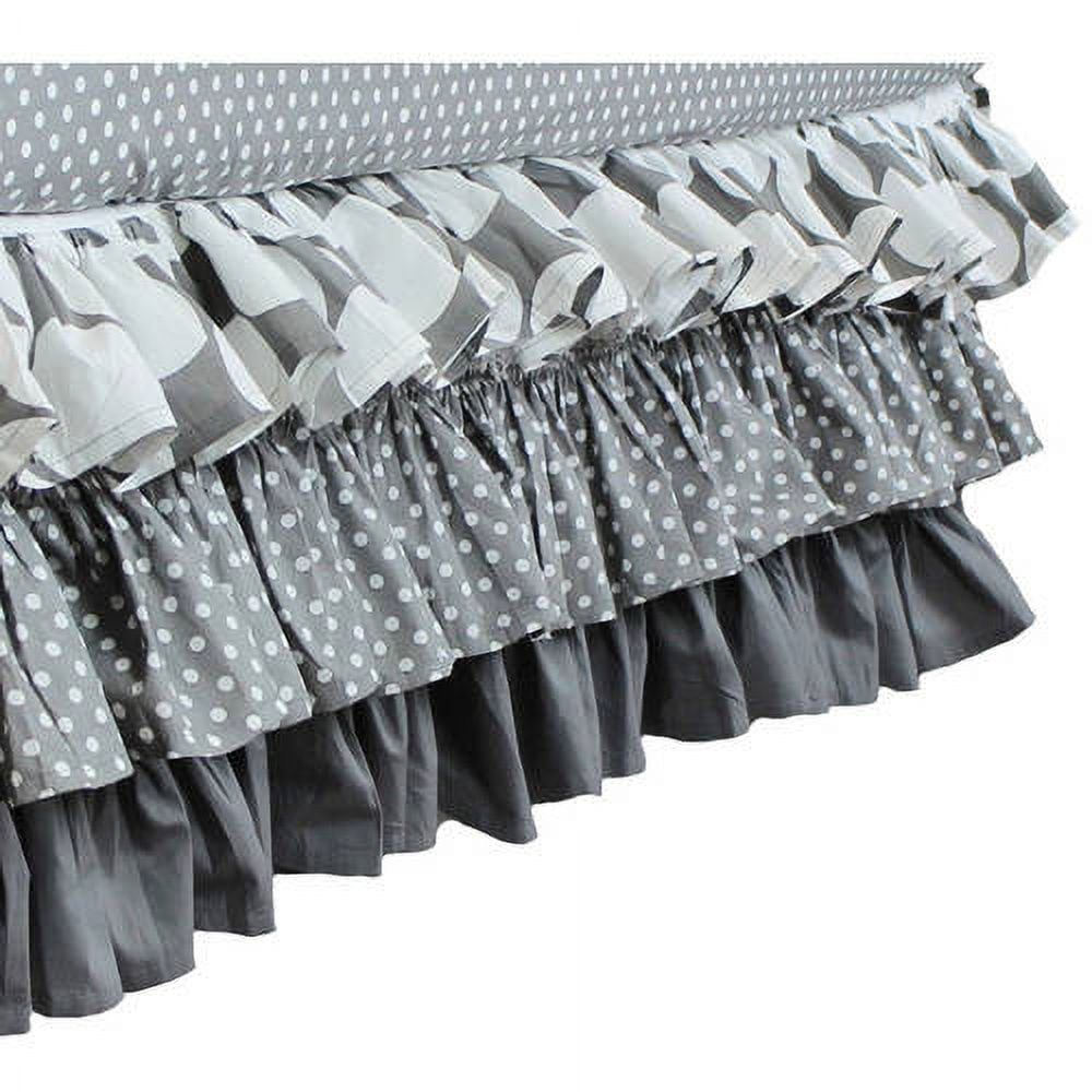 Bacati Mix N Match Grey and White Chevron and Dots 4 Piece Crib Bedding Set For US Standard Crib, 100 Percent Cotton Percale Fabrics with Polyester Filling Crib