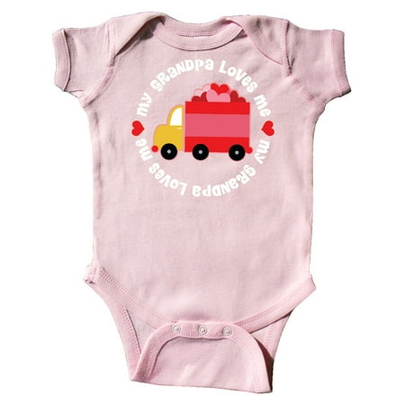 

Inktastic Grandpa Loves Me Boys Valentine Truck Gift Baby Boy Bodysuit