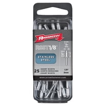 Arrow RSST1/8 Pop Rivet, Short, 1/8 in L, Stainless Steel