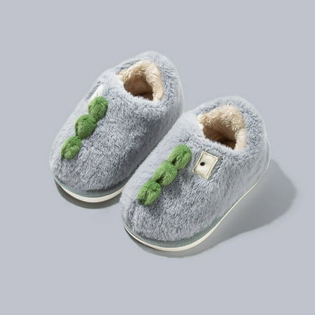

Hunpta Kids Slippers Fashion Cute Fall Winter Boys Girls Slippers Flat Bottom Round Toe Soft Comfy Warm Solid Color Dinosaur Shape